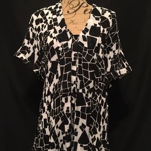 Black and White Blouse